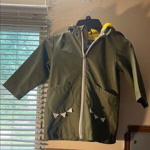 Kids Green Dinosaur Raincoat